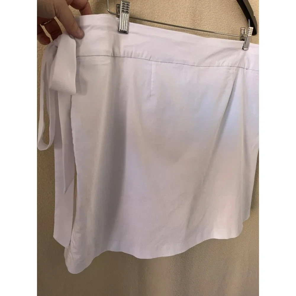 Zac & Rachel White Side Tie Wrap Around Skirt with Undershorts - 22W - Picture 8 of 12